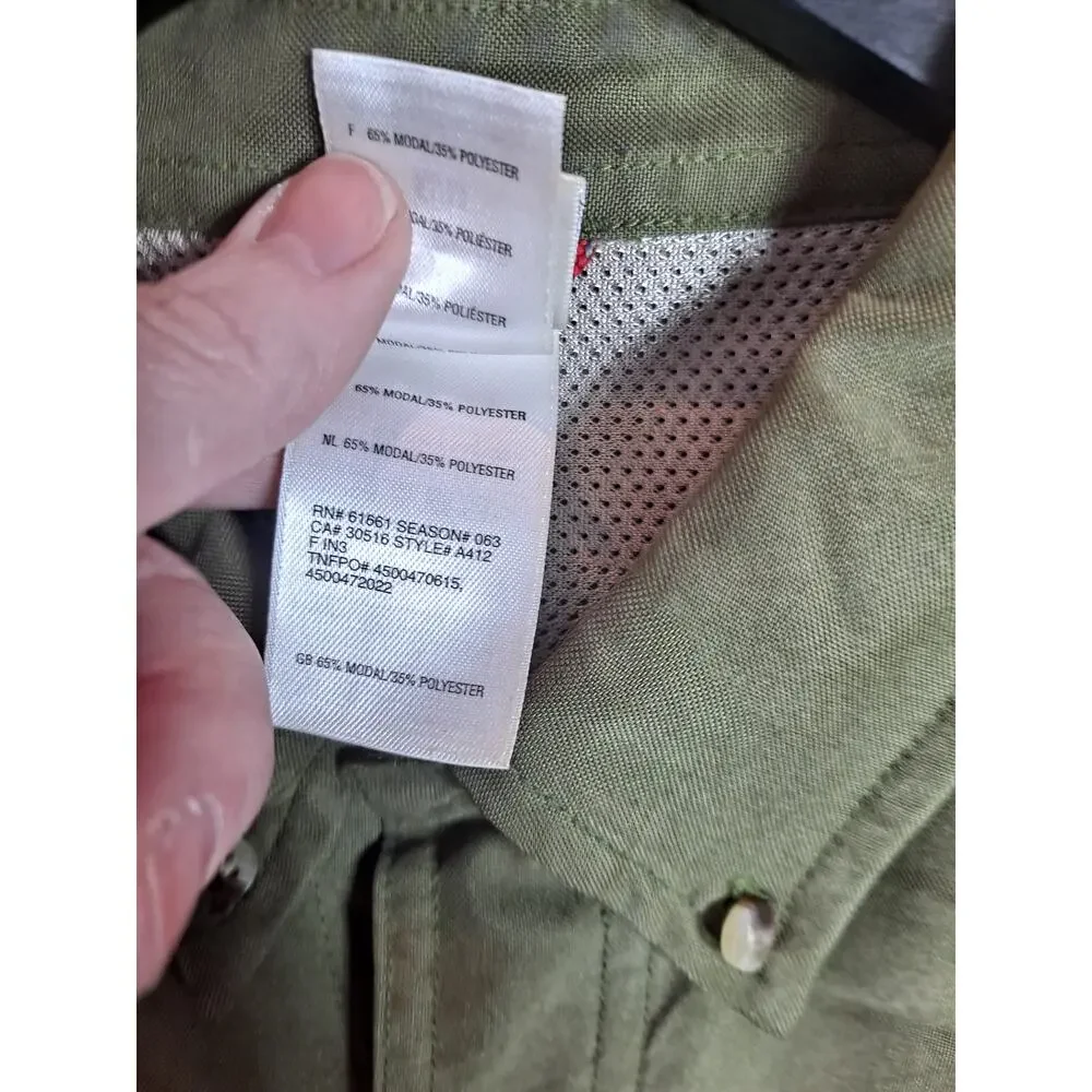 The North Face Men's Khaki Syncline Roll Up Long Sleeve‎ Button Up Shirts Size M